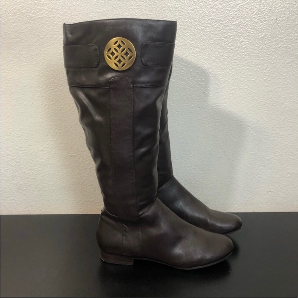 Andrew Geller Brown Faux Leather Tall Boots